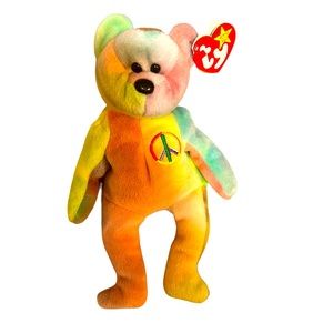 ☠️5/$20☠️ TY| VINTAGE PEACE BEANIE BABY